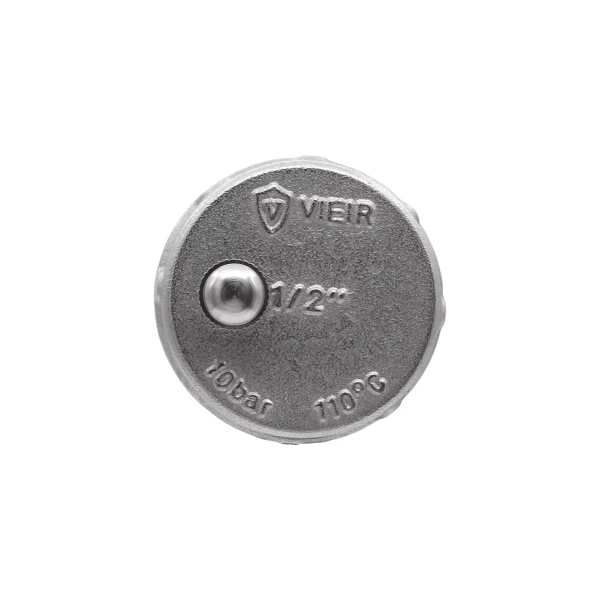 Фото 2: Воздухоотводчик VIEIR PF500 прямой 1/2", никель