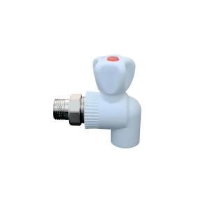 Фото: Кран шаровый радиаторный PP-R VIEIR VER254L угловой 25x3/4"