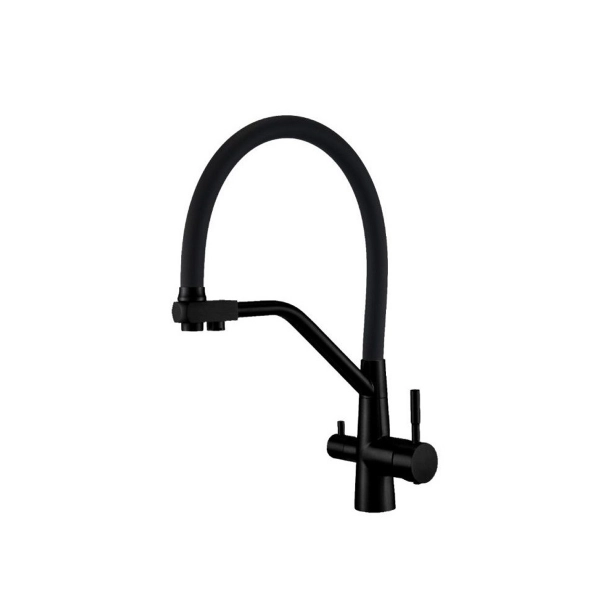 Фото 1: Смеситель в кухню ZEGOR SAM18-G090YB ЧЕРНЫЙ (10)
