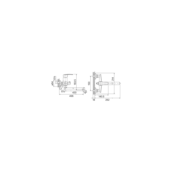 Фото 2: Смеситель для ванны Ridge IDDIS RIDSBL2i10WA