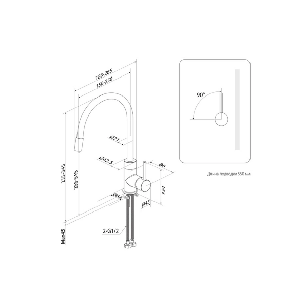 Фото 2: Смеситель для кухни IDDIS Kitchen 360 K36BLJ0i05