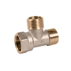 Фото: Тройник латунный никелированный TFFHN333 d15 внутренняя/внутренняя/наружная резьба